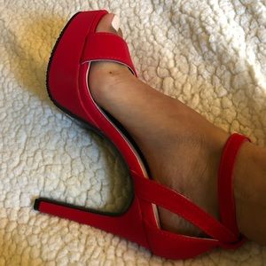 Red 5.5 inch heels never worn